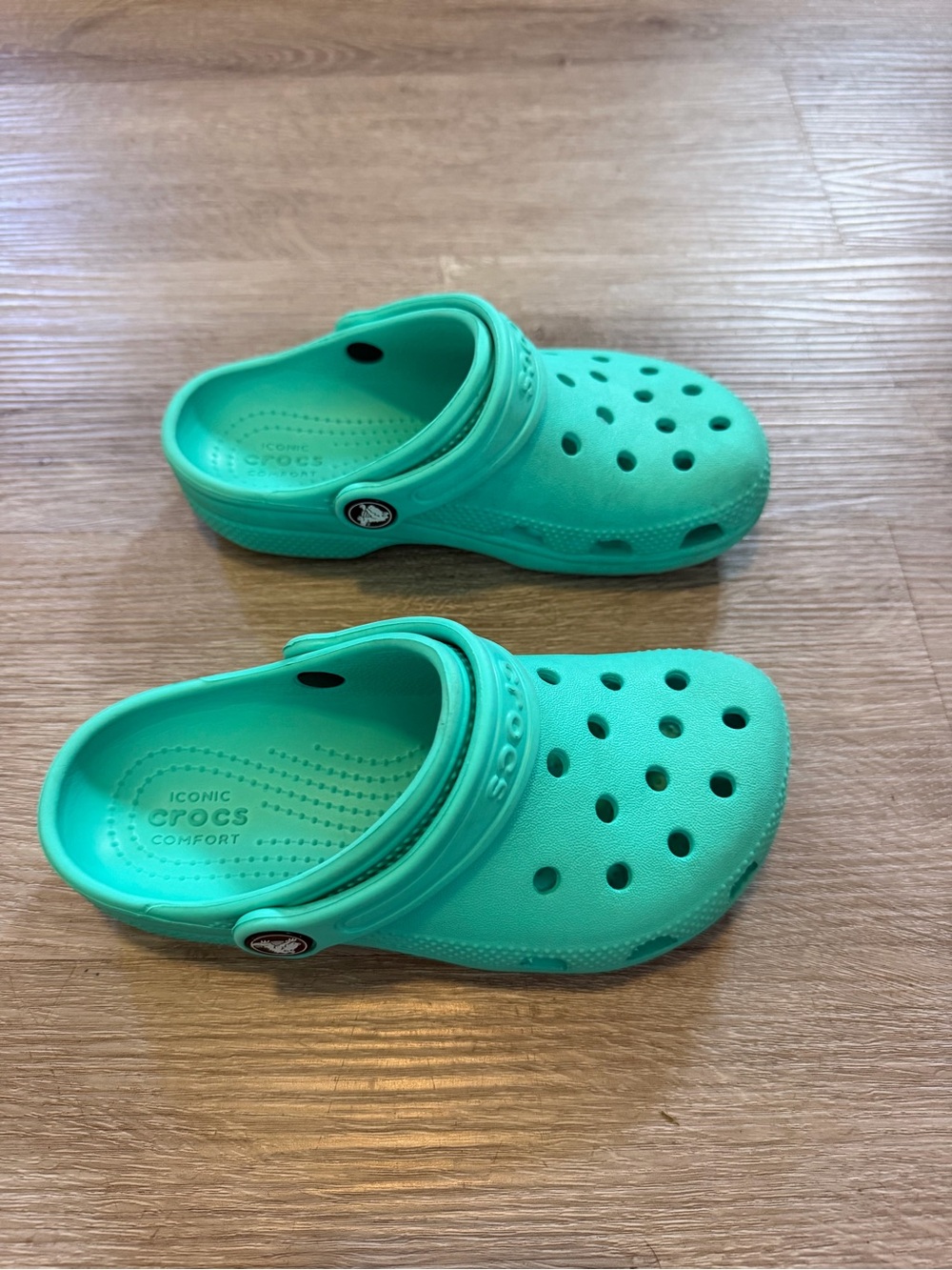 CROCS Kids Classic Clogs in Teal Green Sz 12c
